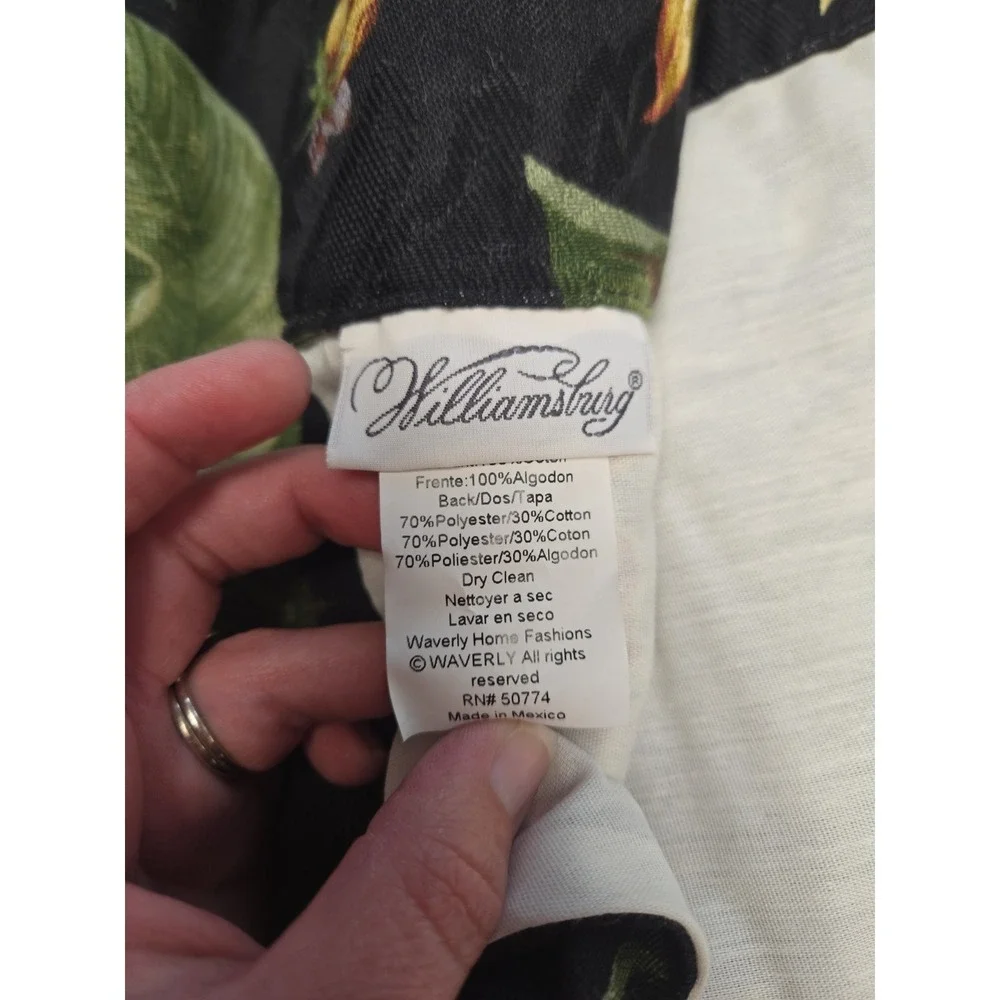 2 WAVERLY Williamsburg Fairfield Curtain Valance Garden Images Black 52